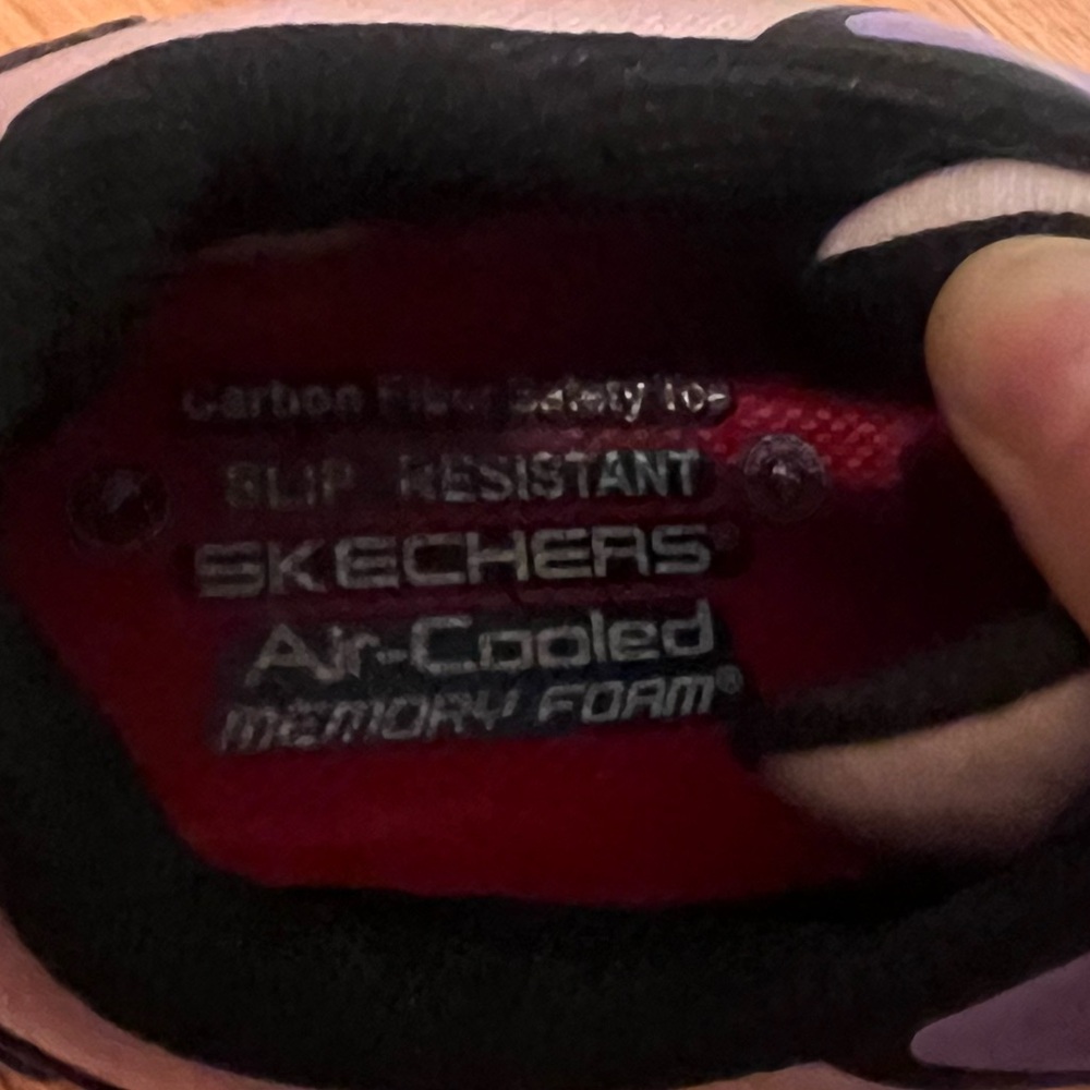 Sketchers Carbix Comp Toe Sneaker Work Shoe Size 8 white/purple - Picture 12 of 14